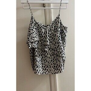 J.Crew Dalmatian Print Silk Spaghetti Strap Top